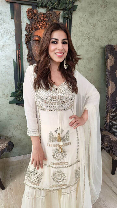 Mirror Off-White Sharara Set
